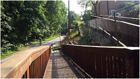 Walway from apartment complex to bicycle trail