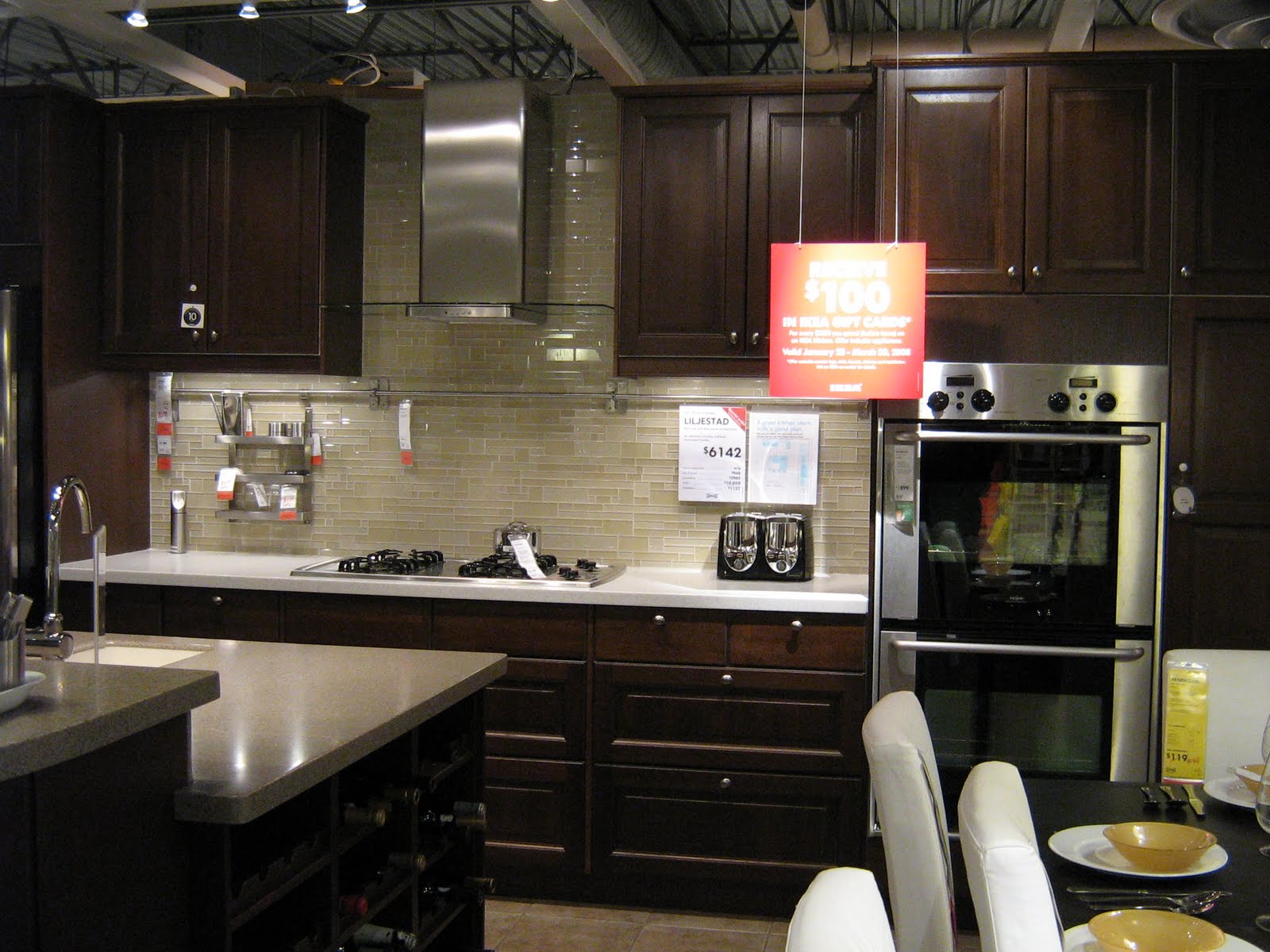 Pictures of IKEA Kitchens: Dark wood cabinets and light ...