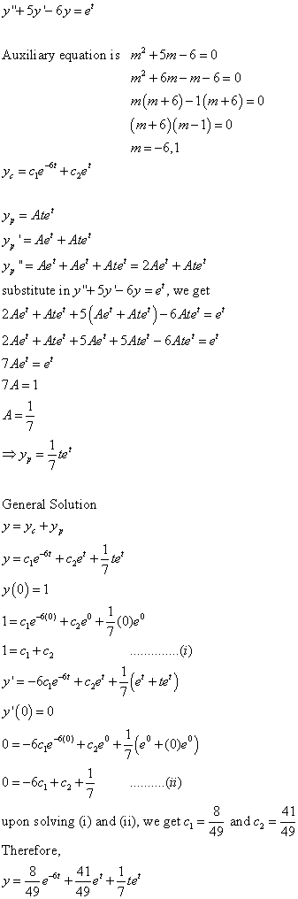 Differential Equations Solved Examples October 17
