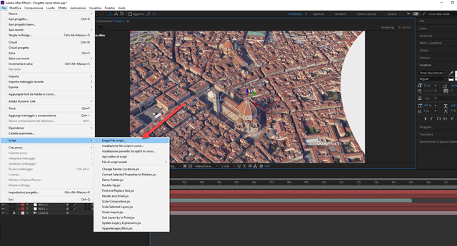 importare animazione di earth studio in after effects