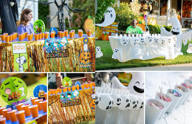 Halloween Trick-or-Treat Driveway Tables