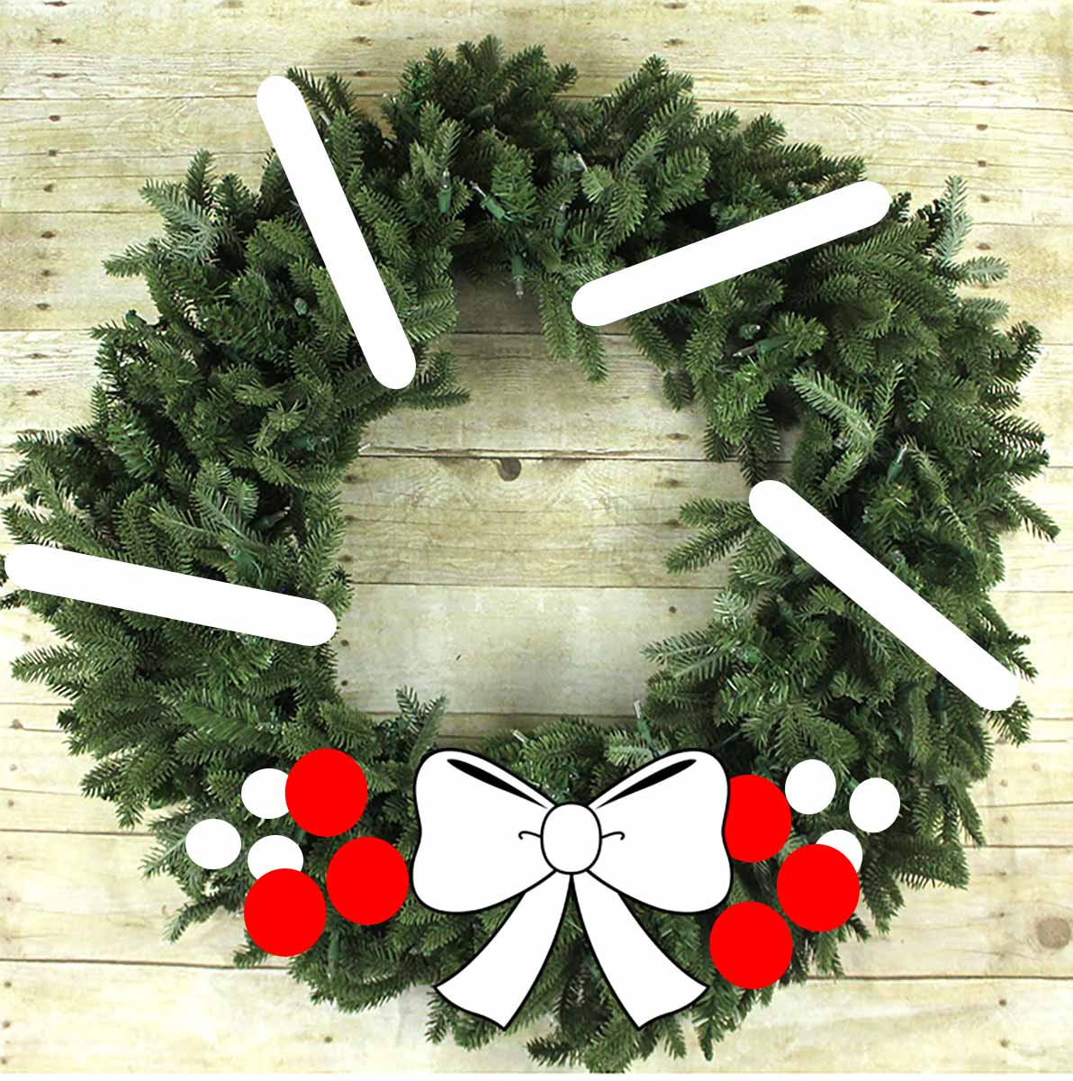 Wreath styling off center