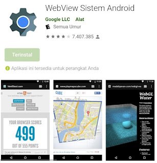 Aplikasi WebView Sistem Android di Google Play Store
