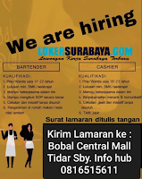 We Are Hiring at Bobal Central Mall Surabaya Januari 2020