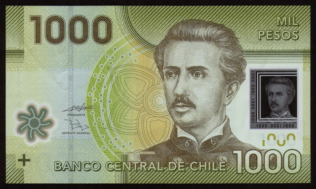 Chile Banknotes 1000 Pesos banknote 2010 Ignacio Carrera Pinto