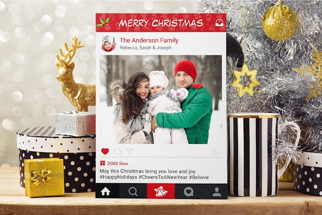  Send Christmas Wishes with Instagram Frame Photo Card