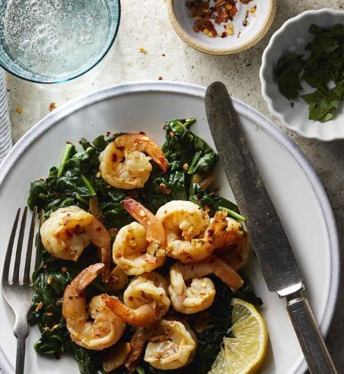 One-Pot Garlicky Shrimp &amp; Spinach