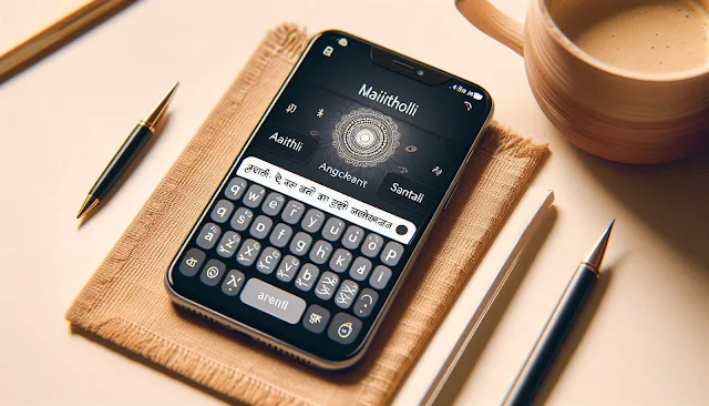 smartphone screen shows typing in regional language image