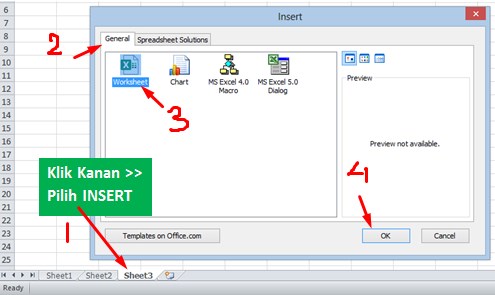 4 Perintah Untuk Menambah Sheet di Excel