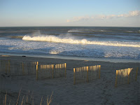 Late day surf at Loggerhead St in Nags Head cleaned by 40 mph straight offshore wind!