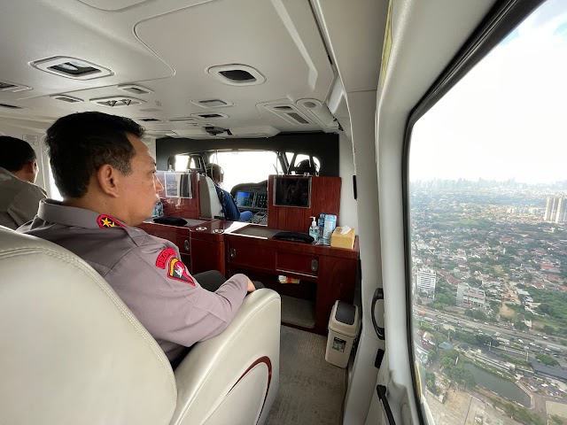 Kapolri Naik Heli Pantau Langsung Arus Mudik di Jalan Tol dan Arteri