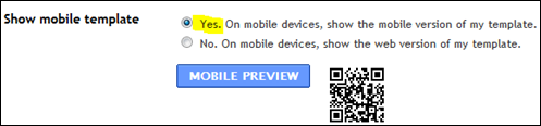 Click on Yes and enable Mobile Template