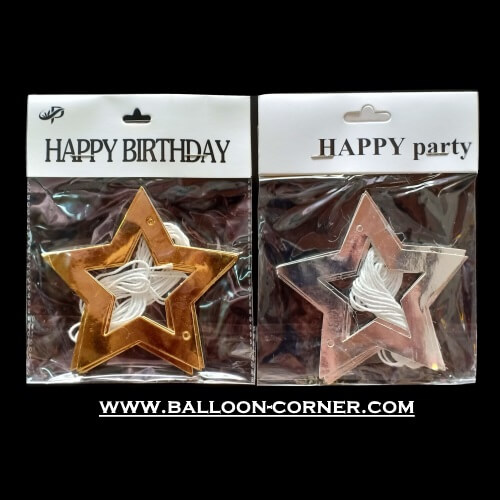 Paper Star Garland Gold & Silver
