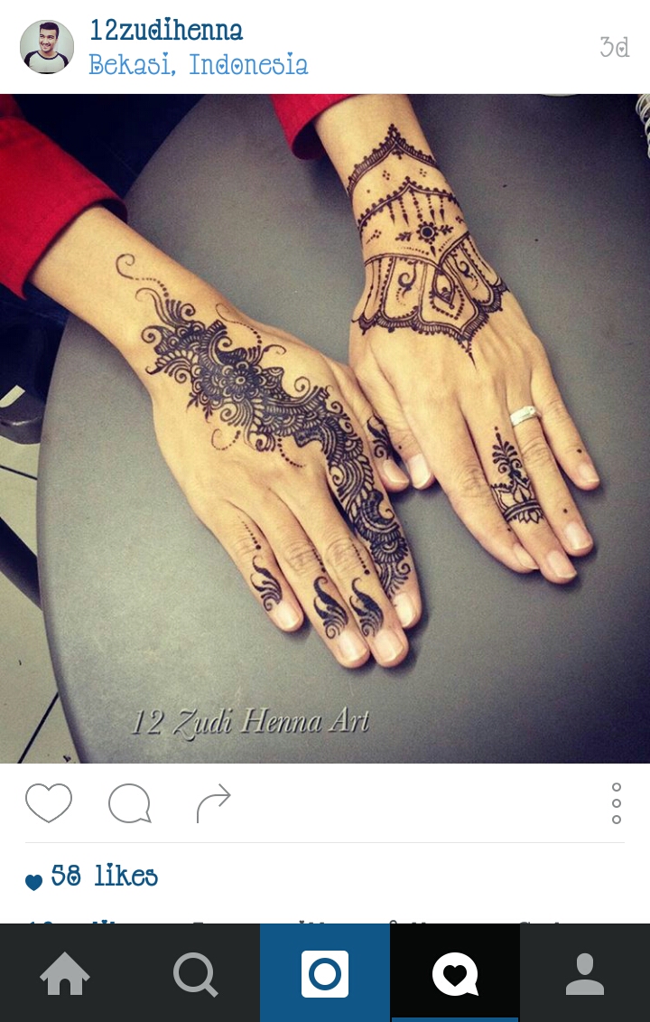 Gambar Henna Tangan Kanan Balehenna