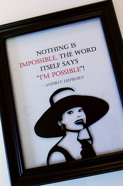 Audrey Hepburn quote DIY project