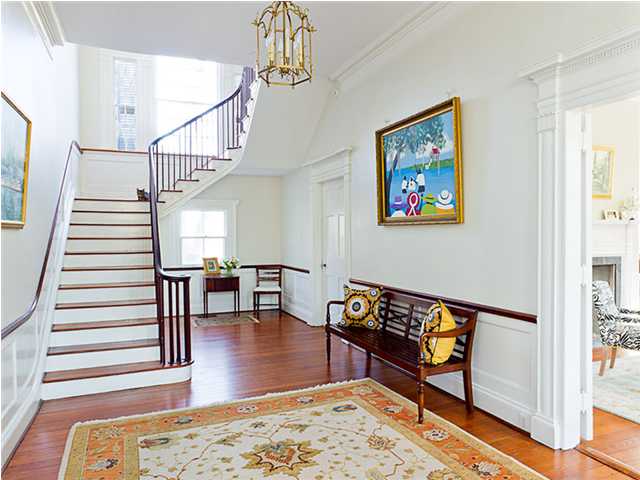 Hallway with staircase to the first floor