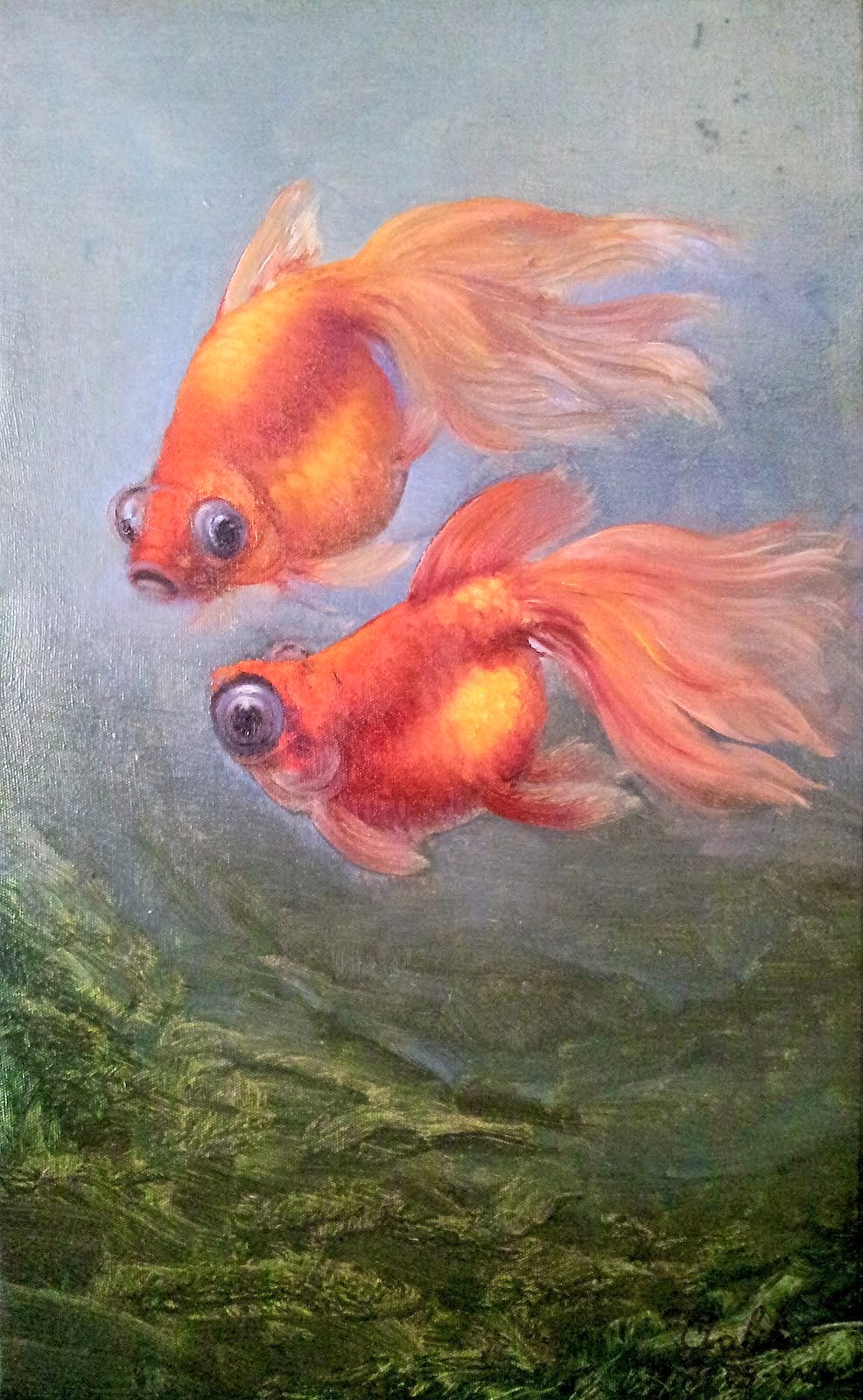 Didan Art Gallery Lukisan  Ikan  Mas Koki 