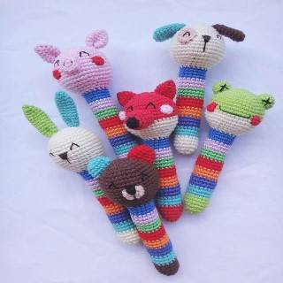 PATRON GRATIS SONAJEROS ANIMALES DE CROCHET