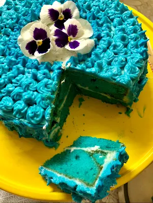 Photograph of Blue velvet cake