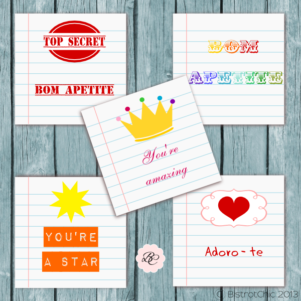 Free school notes cards from BistrotChic