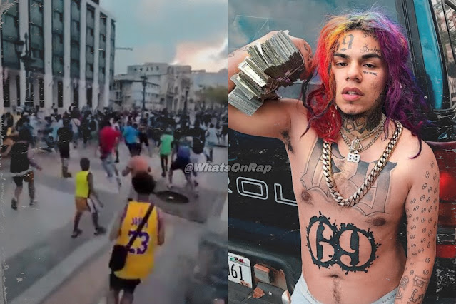 6ix9ine is under scrutiny by the Cuban government after a man impersonating the rapper threw money into the crowd outside of his hotel and chaos ensued