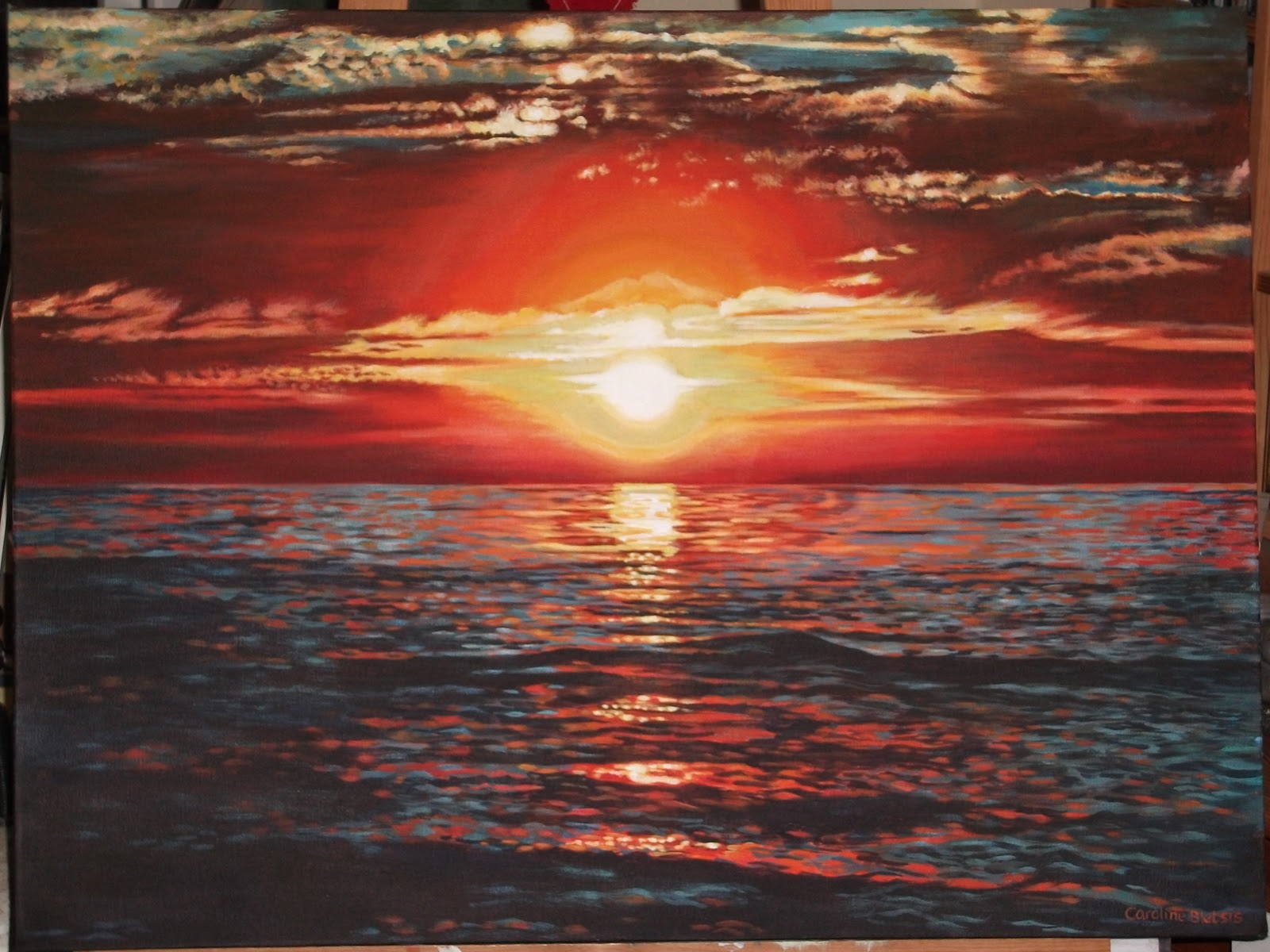 Beach Sunset Paintings Acrylic