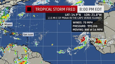 SEXTA TORMENTA TROPICAL FRED SE FORMO EN EL ATLANTICO