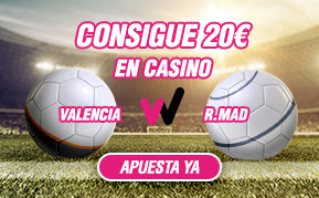 wanabet 20 euros si fallas apostando Valencia vs Real Madrid 3 enero