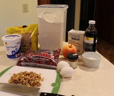 Cran-apple muffin ingredients