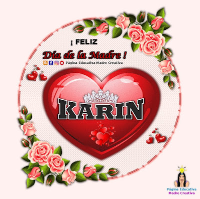 Nombre Karin - Cartelito por el Día de la Madre