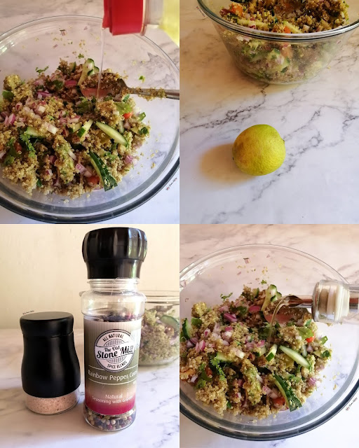 Avocado Quinoa Salad, avocado, quinoa, quinoa salad, salad, vegan, vegan recipe, vegetarian recipe, food, recipe, food blogger, food blog, spicy fusion kitchen, side dish, braai, bbq, wrap, food photography, botswana, healthy recipe, pinterest