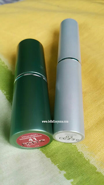 Wardah Exclusive Lipstick No. 41 (Charming Red) Wardah Intense Matte Lipstick No. 03 (Peach Perfect)