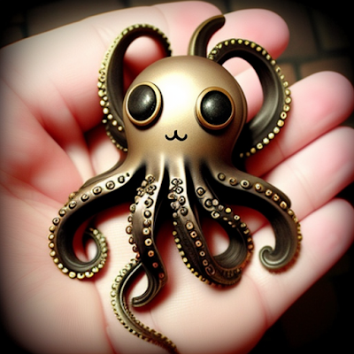 Steampunk Octopus Statue Miniature 3D amazingwallpapersa blogspot com (29