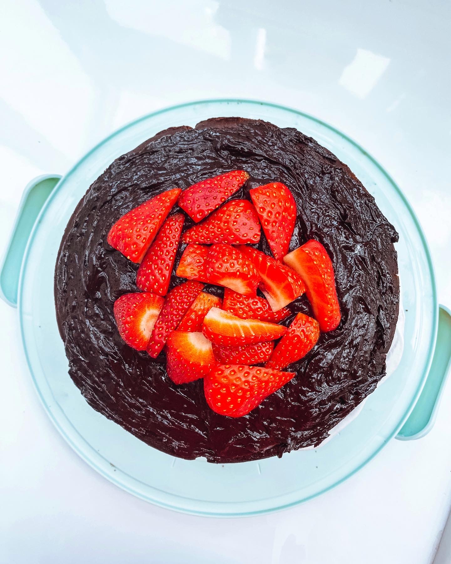 Strawberries and cream vegan cake