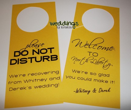 diy wedding door hangers