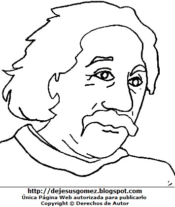 Dibujo de Albert Einstein para colorear, pintar e imprimir. Dibujo de Albert Einstein de Jesus Gómez