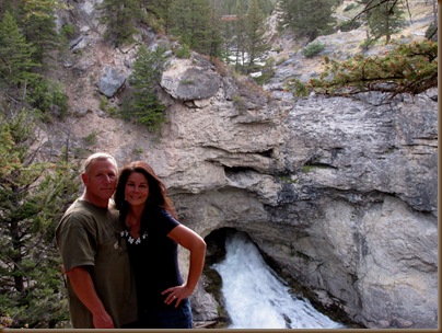 Gina and Rollie in front of the falls