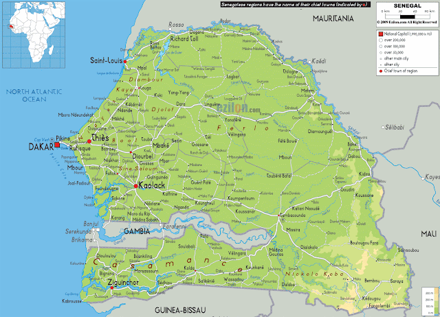 Sénégal - Cartes géographiques et touristiques du Sénégal