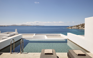 poolview from a mykonos hotel with private pool