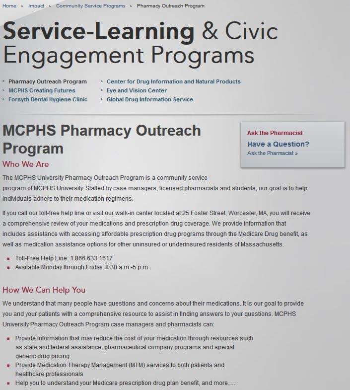 http://www.mcphs.edu/impact/community-service-programs/pharmacy-outreach-program