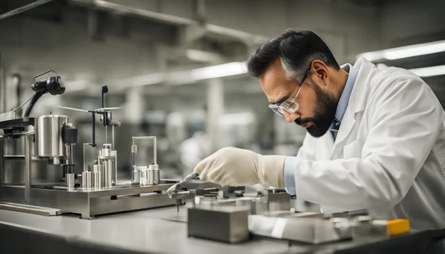 Man working with lithium