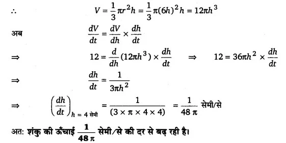 Solutions Class 12 गणित-I Chapter-6 (अवकलज के अनुप्रयोग)