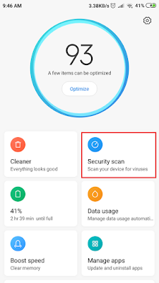 Menggunakan "Security Scan"