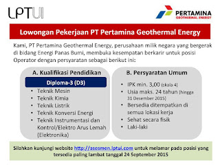 Lowongan Kerja PT Pertamina Geothermal Energy