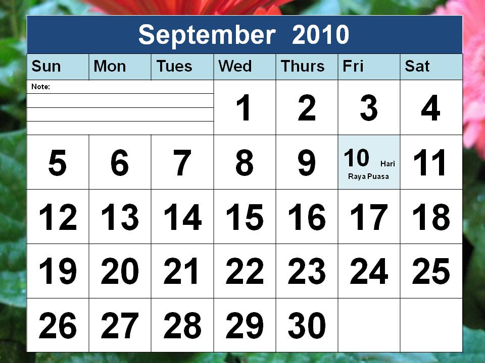 september 2011 calendar with holidays. photos, September