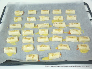 saladitos pintandos con huevo y listos para hornear