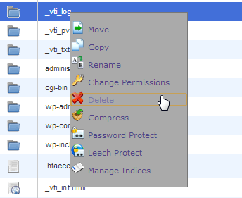 Konteks menu file manager