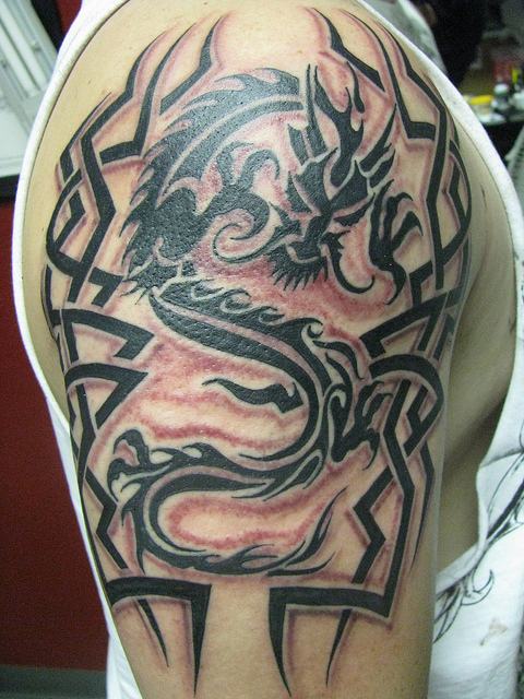 Tribal Dragon Tattoo