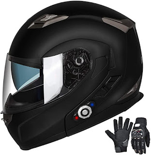 FreedConn Motorcycle Bluetooth Helmets,Bluetooth Integrated Modular Flip up Full Face Motorcycle Helmet,Dual Visor Modular Bluetooth Helmet,Mp3 FM Intercom DOT Approved Helmet