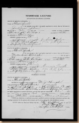 Julius Johns and Mamie Brock Marriage Licensee